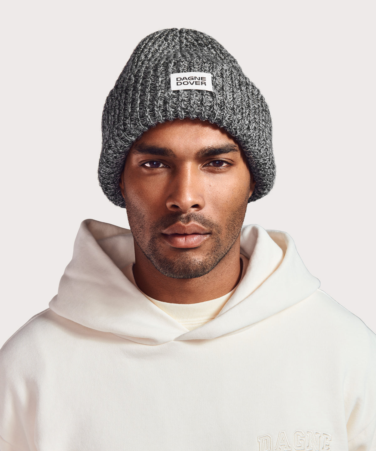 Chunky Knit Beanie in Onyx Marble - Image 5