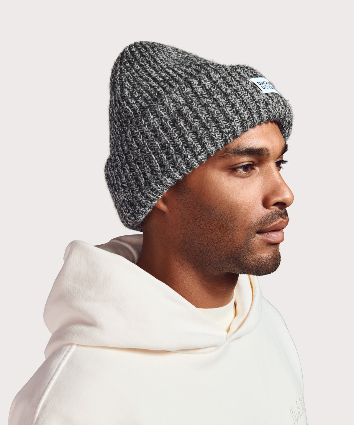 Chunky Knit Beanie in Onyx Marble - Image 6