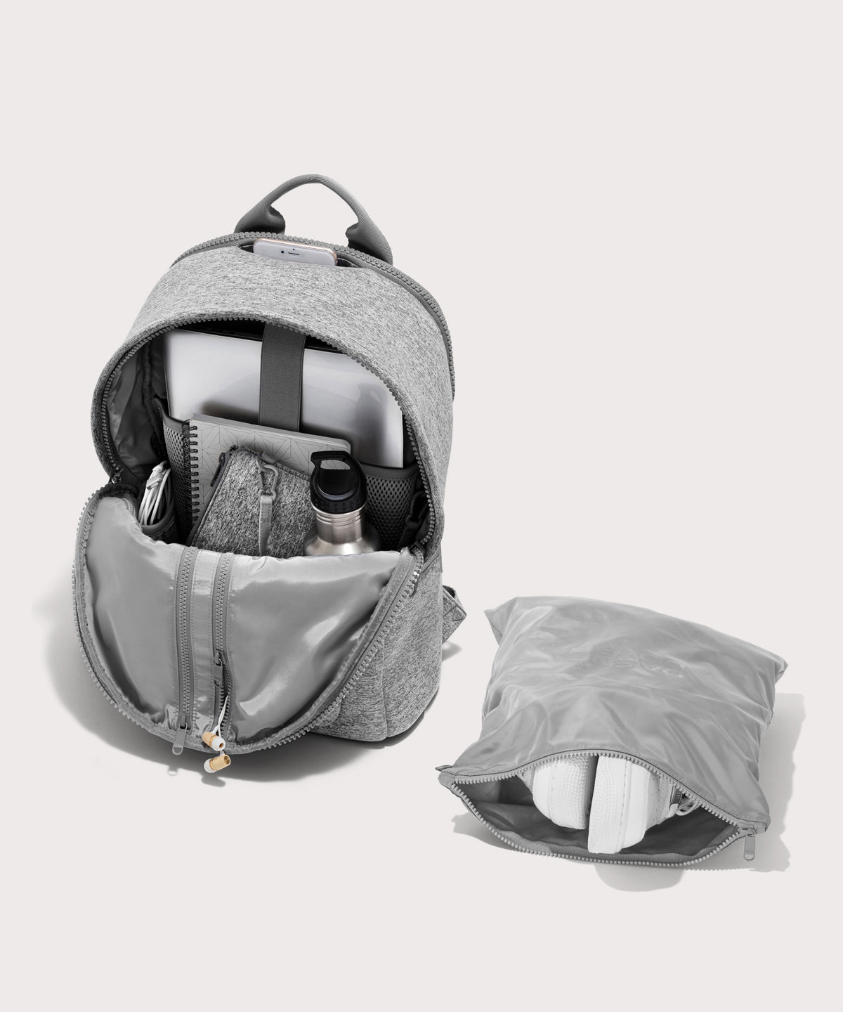 Dakota Backpack in Heather Grey. Large - Image 2