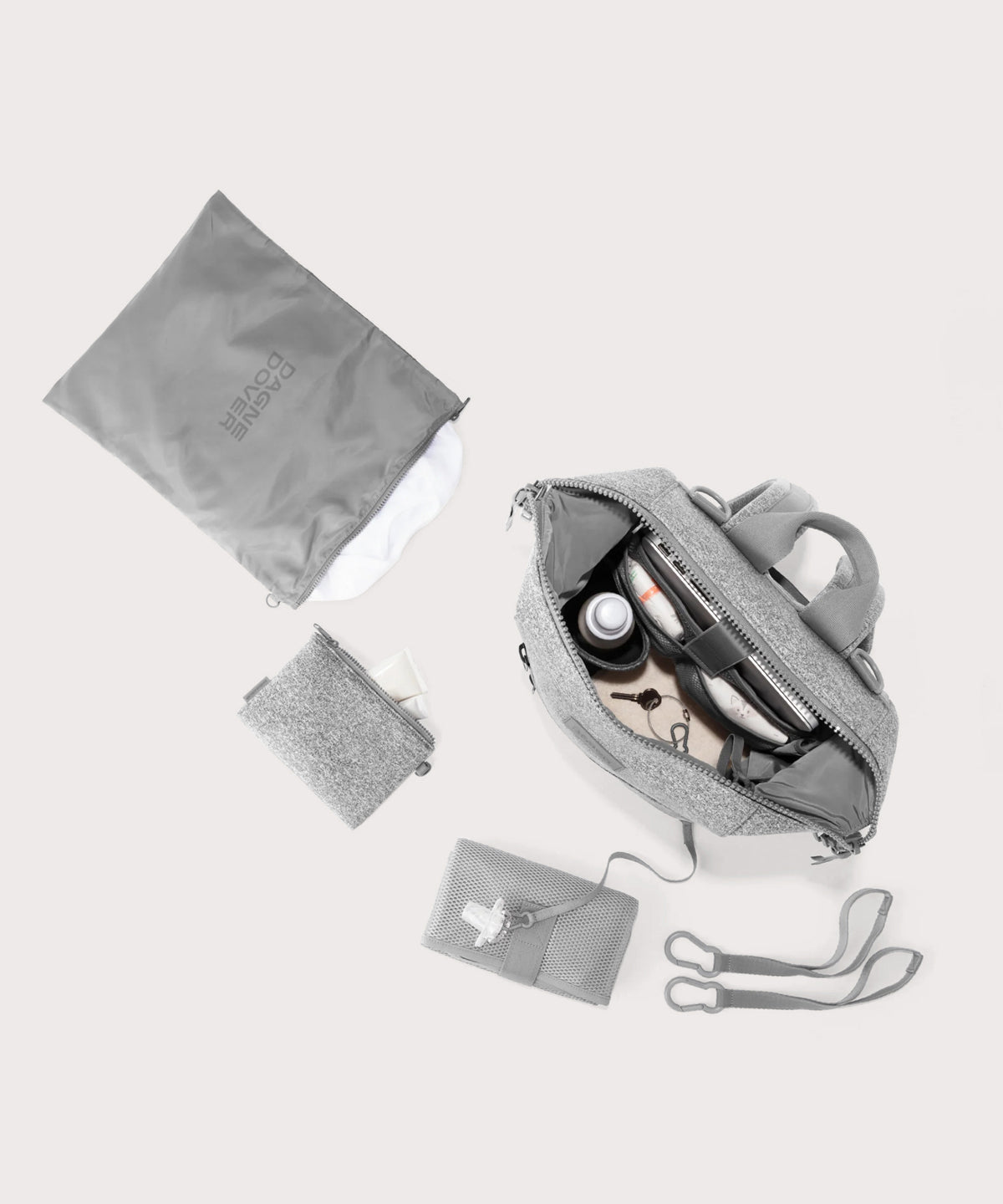 Indi Diaper Backpack in Heather Grey. Medium - Image 2