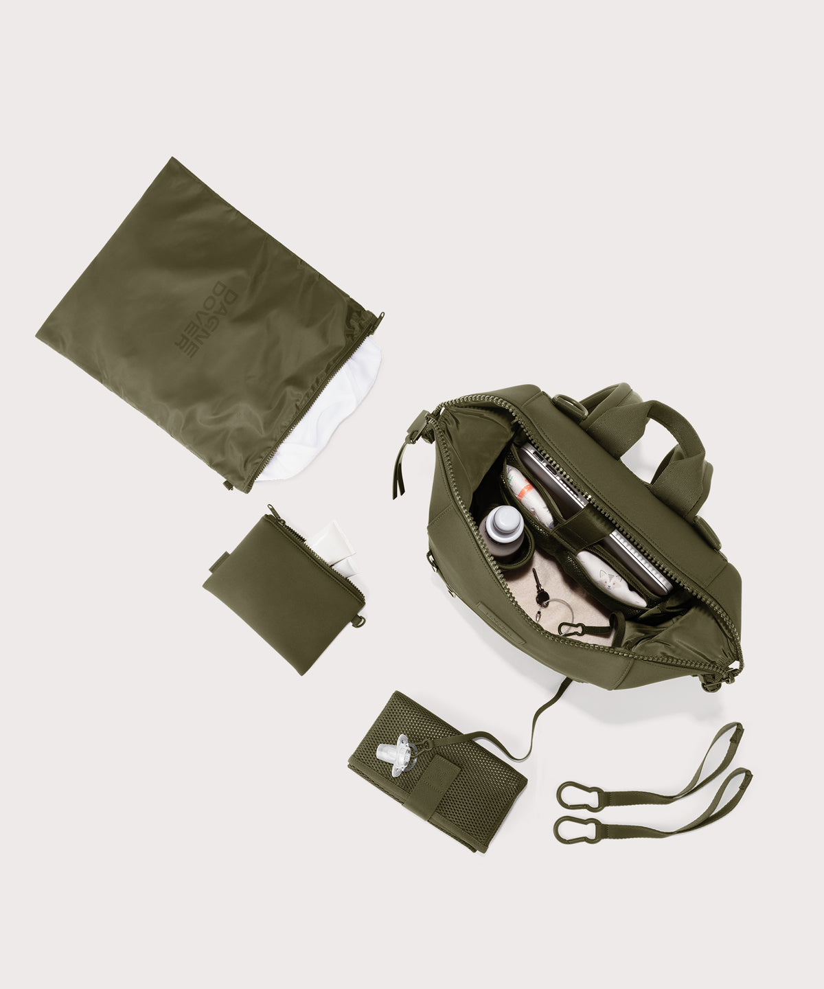 Indi Diaper Backpack in Dark Moss. Medium - Image 2