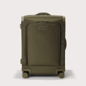 Sydney Checked Luggage in Dark Moss. Smaller - 25 inch