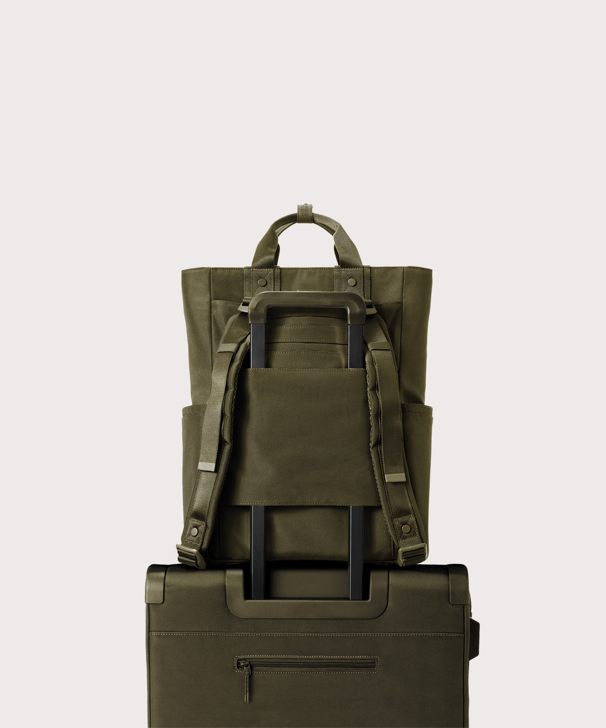 Petra Convertible Tote in Dark Moss - Image 6