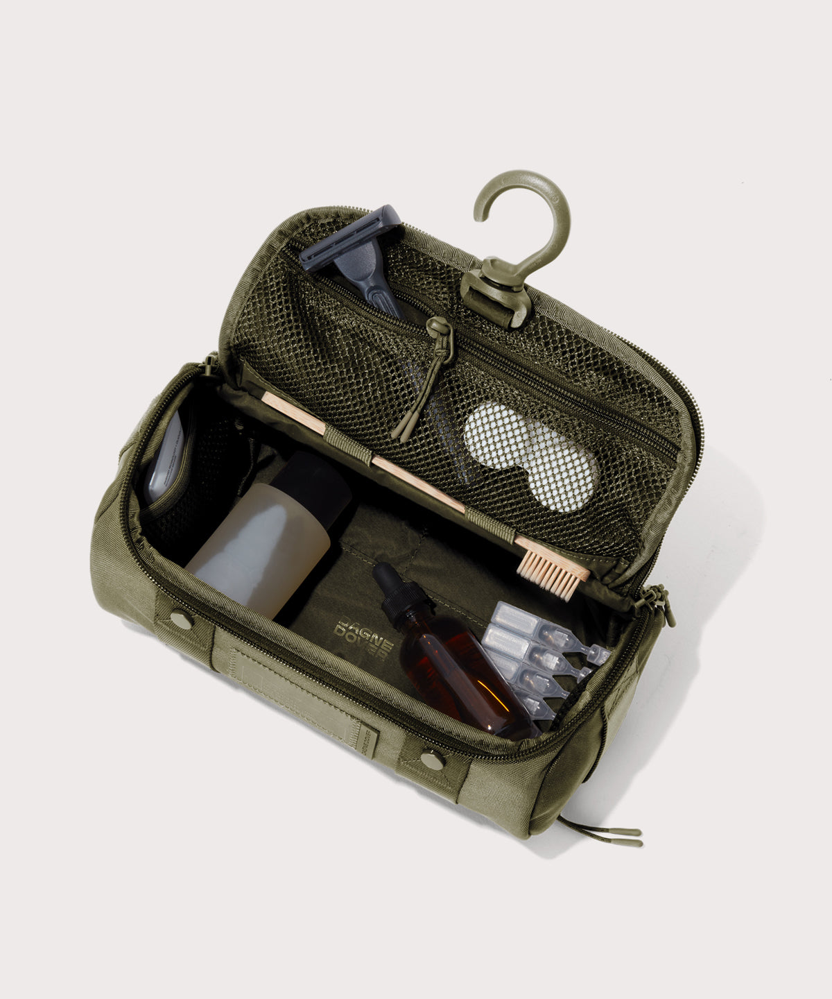 Seoul Dopp Kit in Dark Moss. Large - Image 2